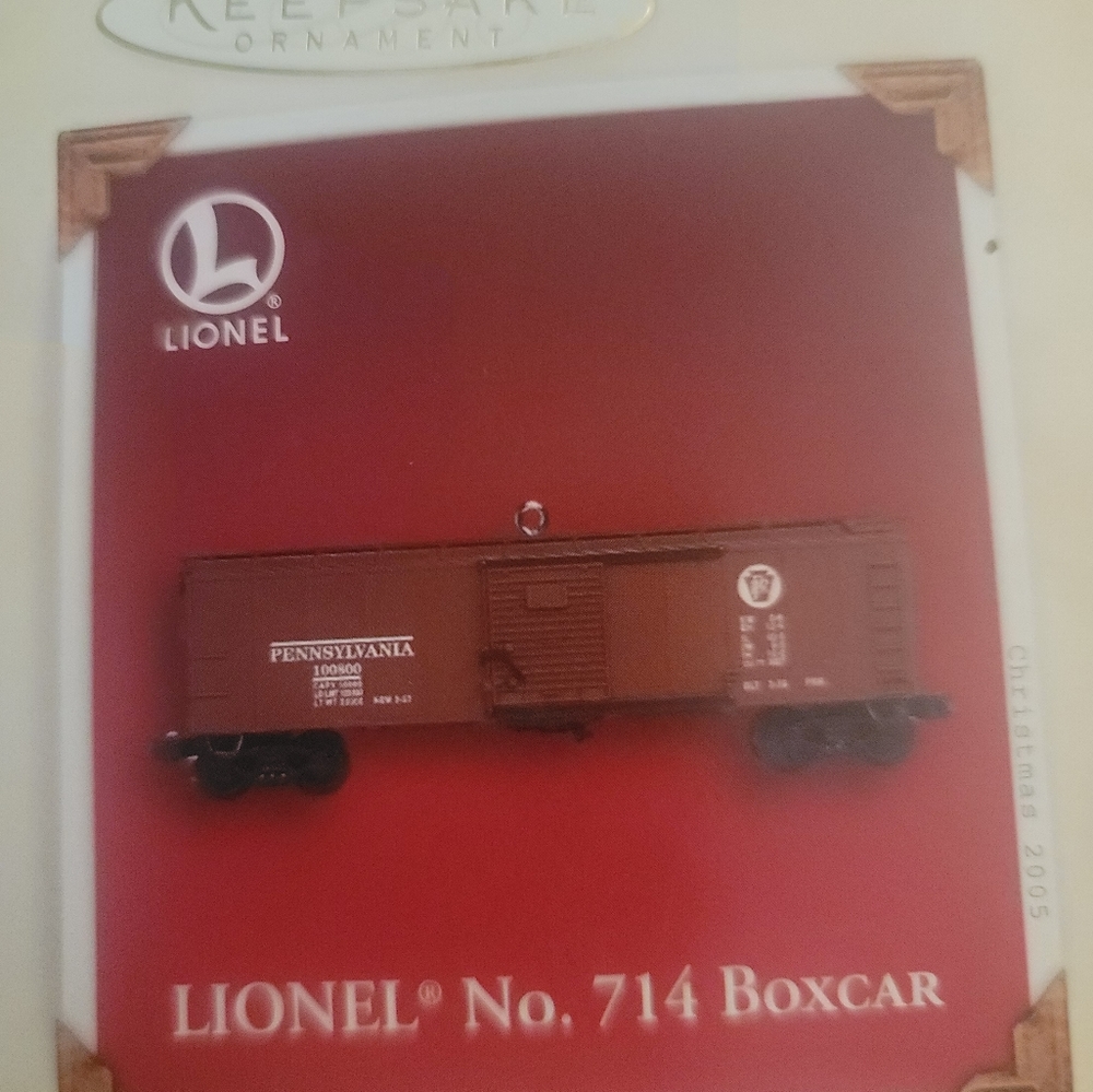Hallmark Lionel 714 boxcar and 717 caboose